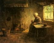 约瑟夫伊斯拉尔斯 - Peasant Woman By A Hearth